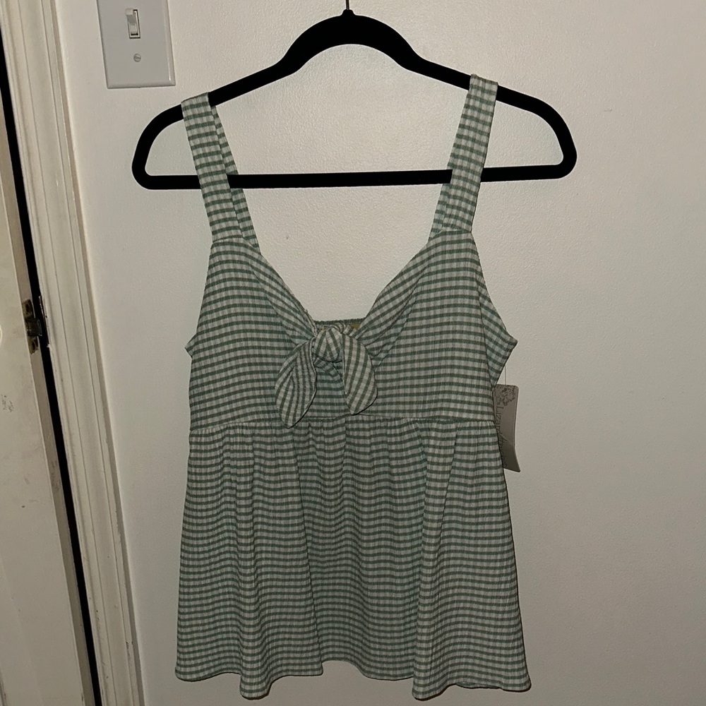 Lizard Thicket Mint Gingham Tank Top